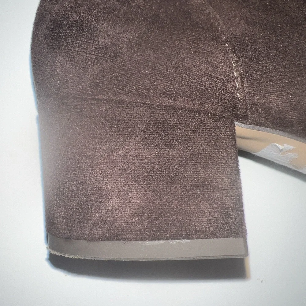Silent D Anthropologie Goldie Bootie Micro Suede Zip Size EU 38 | US 7-7.5 Brown